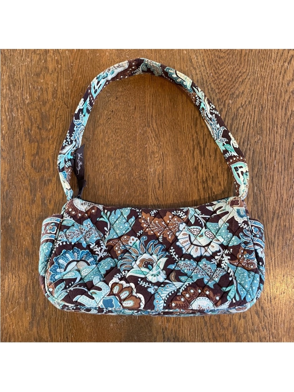 Vera Bradley Java Blue Maggie Purse Shoulder Handbag and Tri Fold Wallet Set - Picture 3 of 11